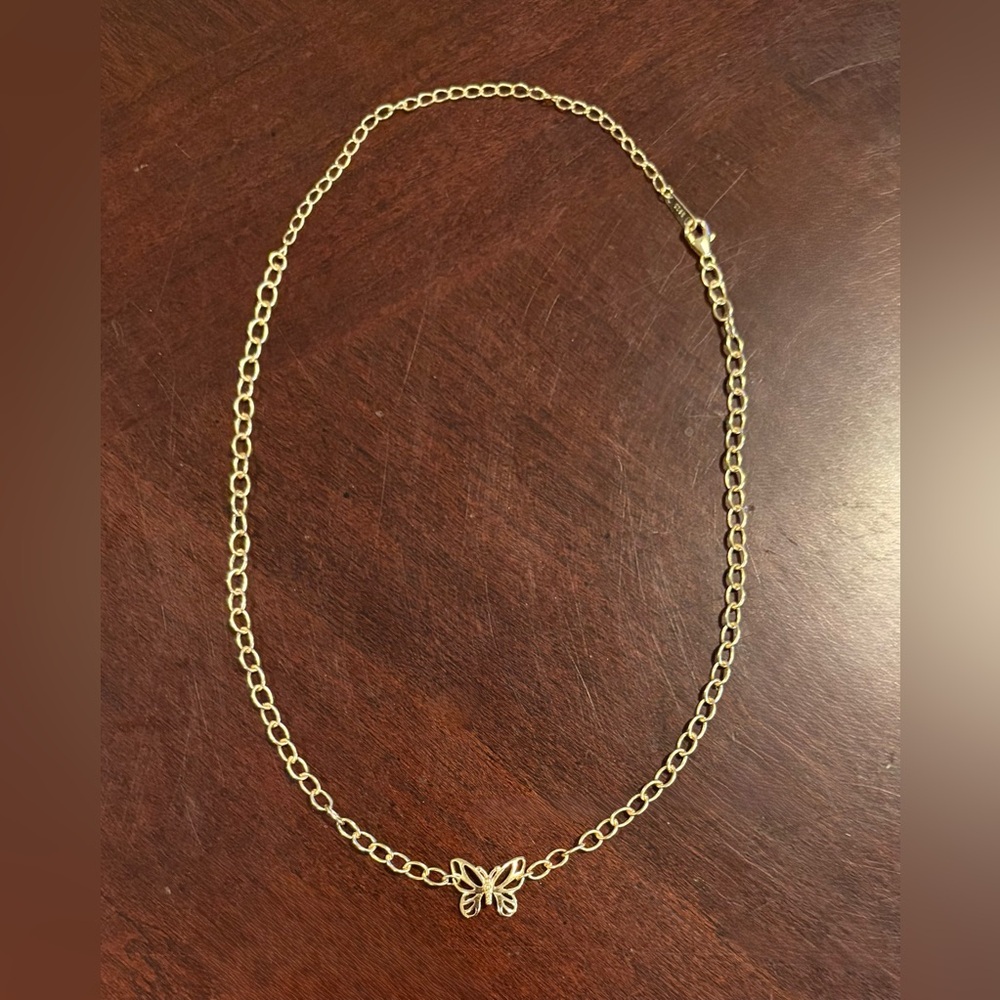 NWOT, Gold Butterfly Necklace and Earring Set - Picture 6 of 8